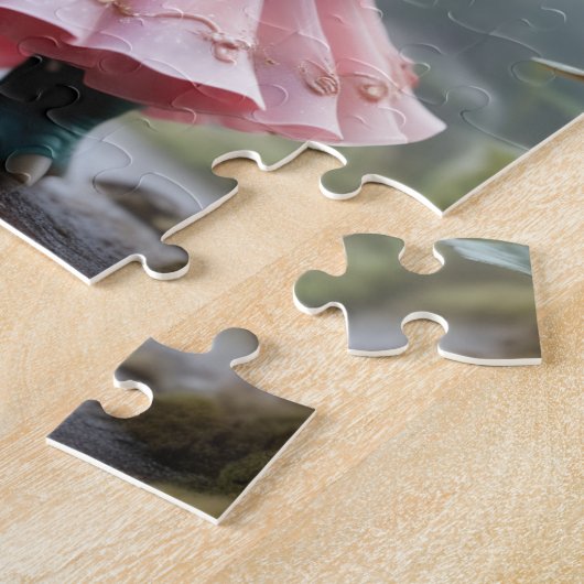 Puzzle Adorable Baby Dino dans une robe rose (Côté)