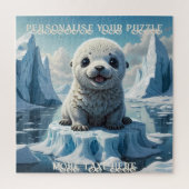 Puzzle Adorable Baby Seal Pup Jouer dans l'océan Arctique (Vertical)
