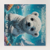 Puzzle Adorable Bébé Bear Cub Jouer dans l'océan Arctique (Horizontal)
