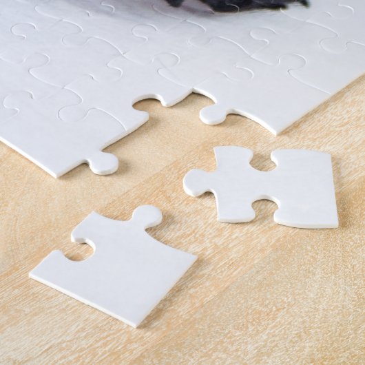 Puzzle Adorable Black and White Bulldog Puppy Photo (Côté)