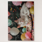 Puzzle Adorable Chat Anniversaire Design de fête (Vertical)