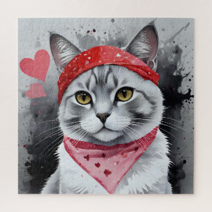 Puzzle Adorable Chat en déguisement - Purrfect Valentine