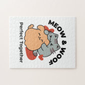 Puzzle Adorable chat et chien Hug - Meow & Woof Design (Horizontal)