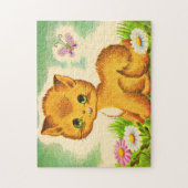 Puzzle adorable chaton aux yeux verts (Vertical)