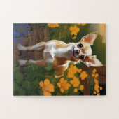 Puzzle Adorable Chihuahua Chiuppy avec Fleurs sauvages (Horizontal)