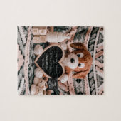 Puzzle Adorable chiot ploucheux faire-part de grossesse (Horizontal)