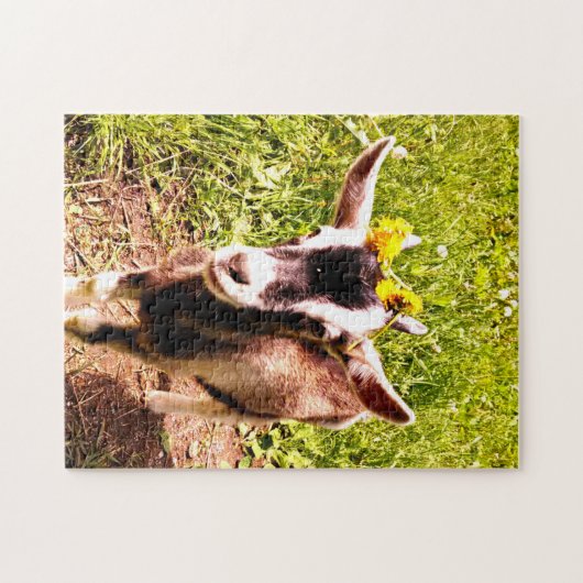 Puzzle adorable de chèvre de bébé (Horizontal)