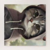 Puzzle Adorable Kitten portant un Sweat - shirt à capuche (Horizontal)