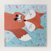 Puzzle Adorable Lady Fox Leaf Arrière - plan (Horizontal)