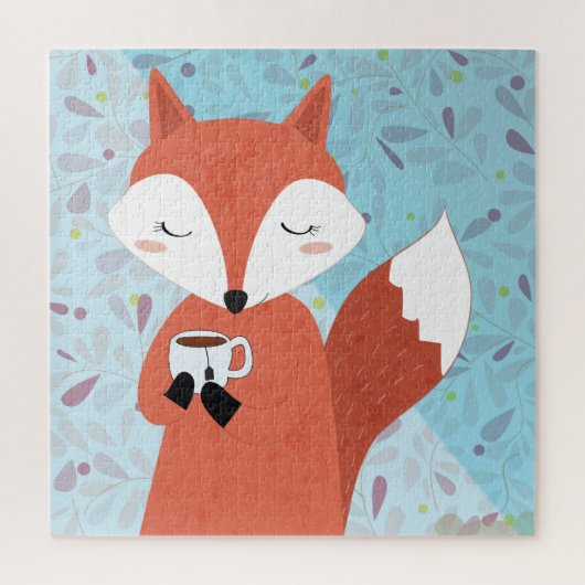 Puzzle Adorable Lady Fox Leaf Arrière - plan (Vertical)