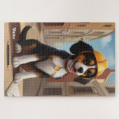 Puzzle Adorable ouvrier de construction Chien Cute Chiot (Horizontal)