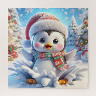 Puzzle Adorable pingouin de Noël