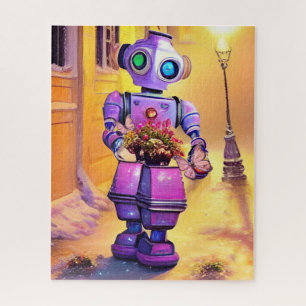 Puzzle Adorable Robot Violet Promenade du soir