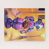 Puzzle Adorable Robot Violet Promenade du soir (Horizontal)