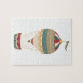 Puzzle Adorable Steampunk Hot Air Balloon avec drapeau (Horizontal)