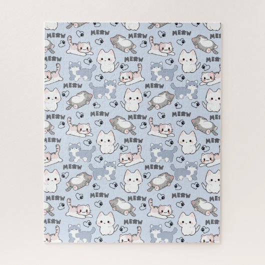 Puzzle Adorables chatons dodus et cœurs Meow (Vertical)