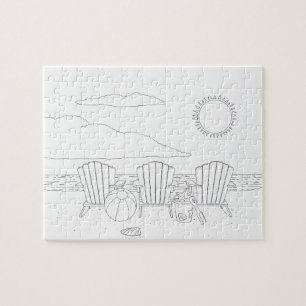 Puzzle adulte de coloration de chaises de plage