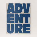 Puzzle Adventure Travel Lover Typography Blue Modern<br><div class="desc">A striking modern design featuring the word “ADVENTURE” in large block letters across a neutral background. Its bold blue typography adds a playful, graphic touch perfect for travel lovers, outdoor explorers, or anyone with a sense of wanderlust. A stylish and fun way to celebrate curiosity, courage, and creativity in everyday...</div>