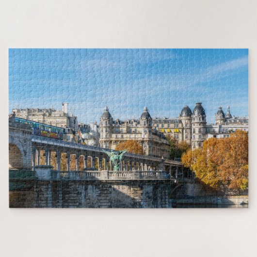 Puzzle Aerial metro on Pont de Bir-Hakeim - Paris, France (Horizontal)
