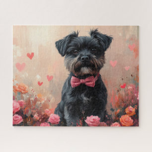 Puzzle Affenpinscher avec des roses - Saint-Valentin