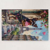 Puzzle Affenpinscher Chien Saint-Valentin Paris Balcon (Horizontal)