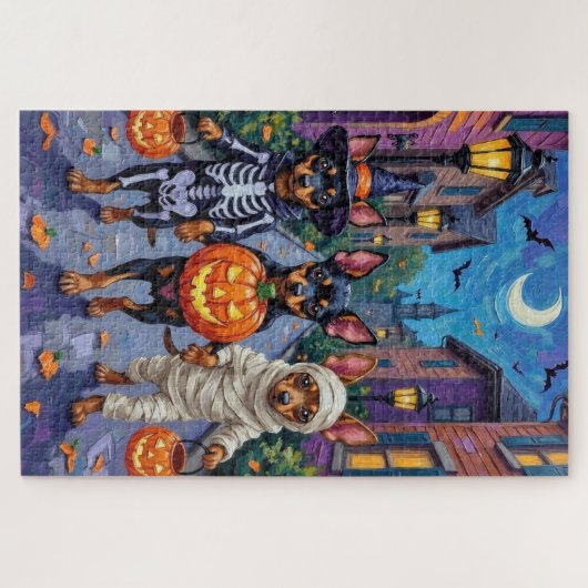 Puzzle Affenpinscher Chiens Trick-or-Treating en Hallowee (Horizontal)