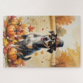 Puzzle Affenpinscher en automne quitte Thanksgiving Art (Horizontal)