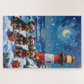Puzzle Affenpinscher Noël Phare Vacances (Horizontal)