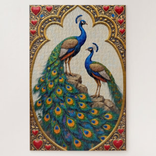 Puzzle Affichage Opulent des Paons de l'Amour de la Saint