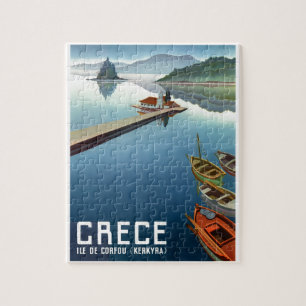 Puzzle Affiche 1949 de voyage de Corfou Grèce