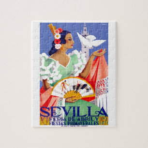 Puzzle Affiche 1952 juste de Séville Espagne avril