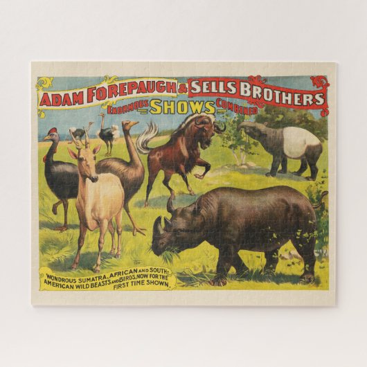 Puzzle Affiche de cirque pour Adam Forepaugh & Sells Brot (Horizontal)