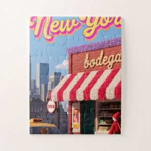 Puzzle Affiche de la bodega nocturne de New York avec vue