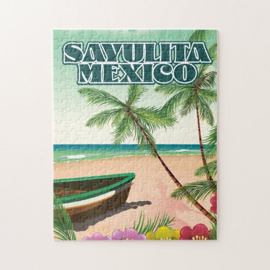 Puzzle Affiche de la plage de Sayulita au Mexique (Vertical)