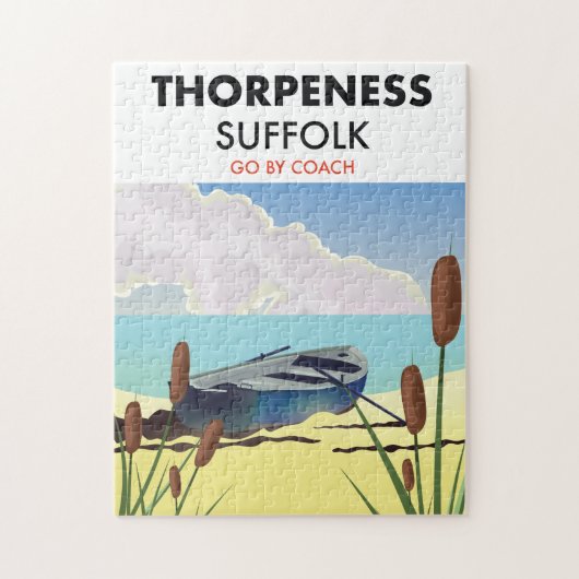 Puzzle Affiche de plage vintage Thorpeness Suffolk. (Vertical)