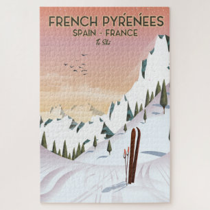 Puzzle Affiche de ski des Pyrénées françaises
