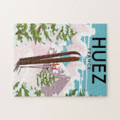 Puzzle Affiche de ski Retro de Huez France (Horizontal)