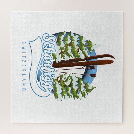 Puzzle Affiche de ski Schanfigg Suisse (Horizontal)