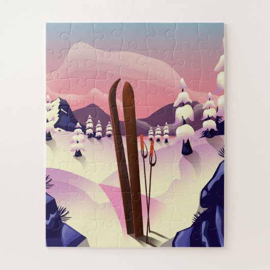 Puzzle Affiche de ski vintage (Vertical)