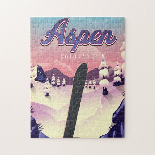 Puzzle Affiche de snowboard Aspen Colorado (Vertical)