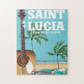 Puzzle Affiche de vacances rétro de Sainte-Lucie (Vertical)