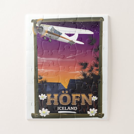 Puzzle Affiche de vol Höfn Islande (Vertical)