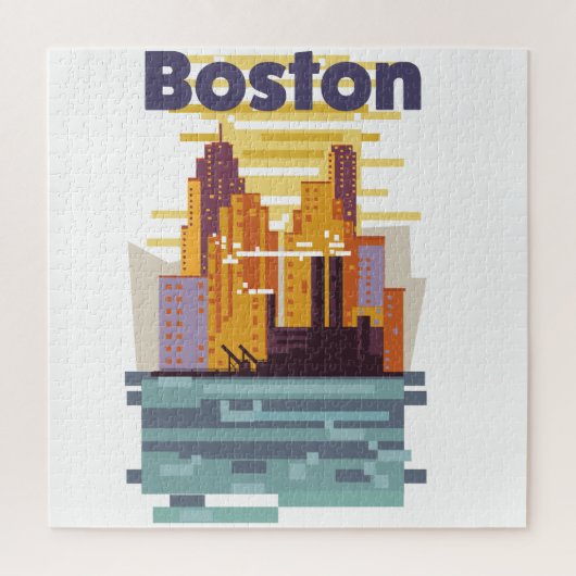 Puzzle Affiche de voyage à Boston (Vertical)