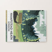 Puzzle Affiche de voyage à Hampstead Heath Londres. (Horizontal)