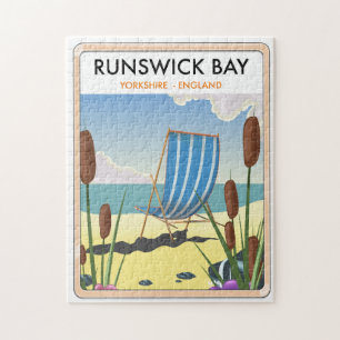 Puzzle Affiche de voyage à Runswick Bay Yorkshire