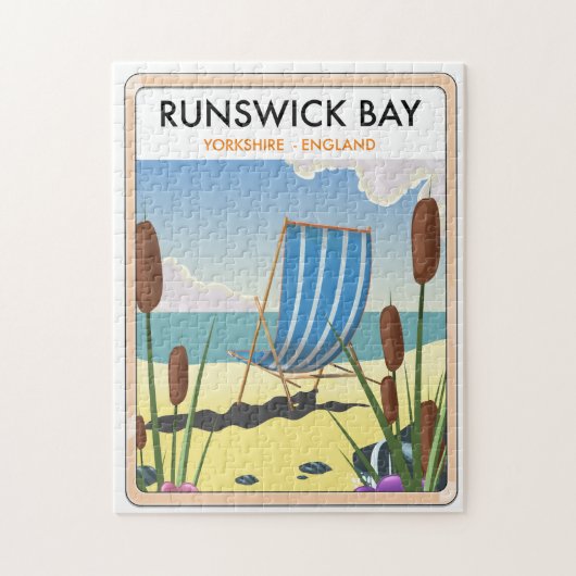 Puzzle Affiche de voyage à Runswick Bay Yorkshire (Vertical)