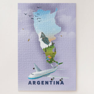 Puzzle Affiche de voyage carte d'Argentine