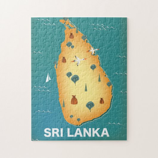 Puzzle Affiche de voyage carte Sri Lanka (Vertical)
