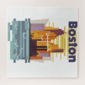 Puzzle Affiche de voyage de Boston (Horizontal)