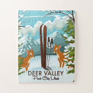 Puzzle Affiche de voyage de Deer Valley Park City Utah sk